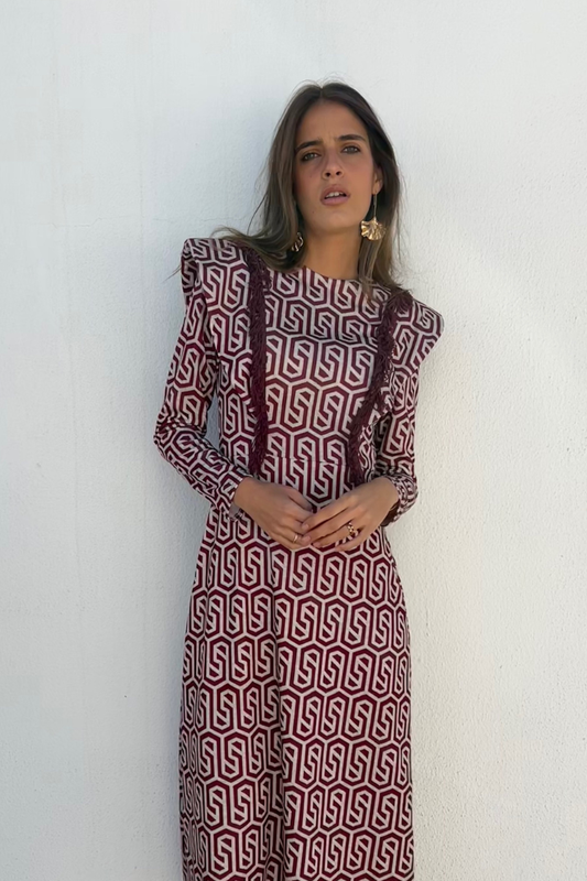 Vestido Filipa Burgundy