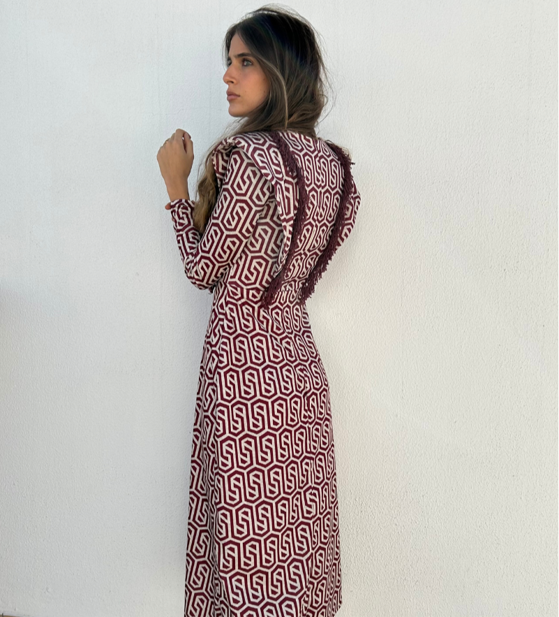 Vestido Filipa Burgundy