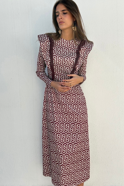 Vestido Filipa Burgundy