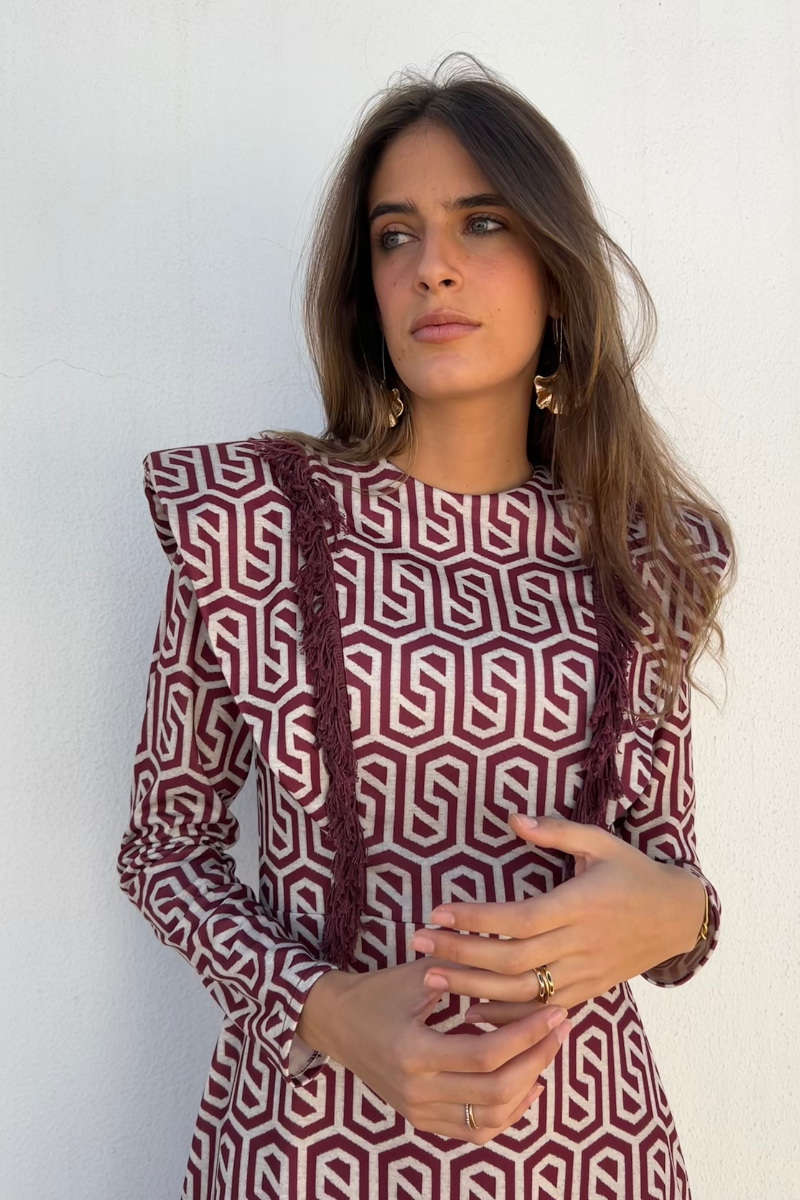 Vestido Filipa Burgundy