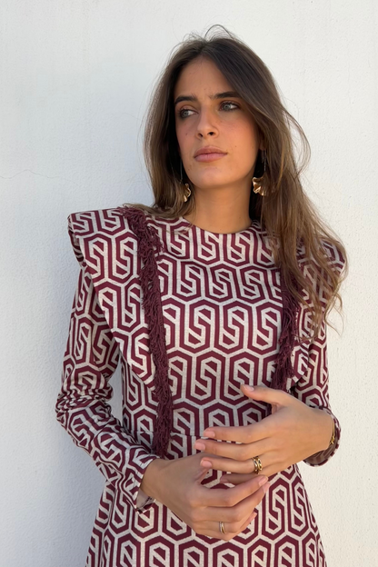Vestido Filipa Burgundy